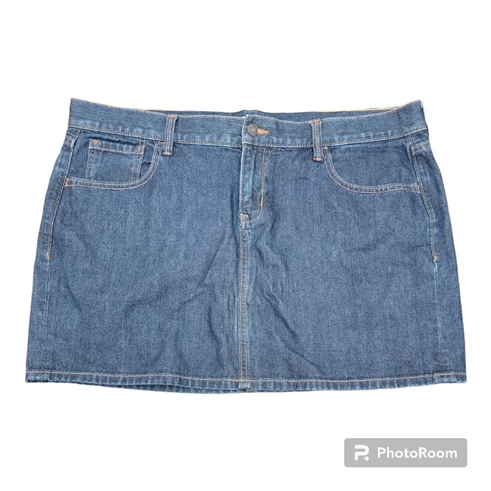 Old Navy Classic Denim Mini Skirt Jean Dark Wash Size 16